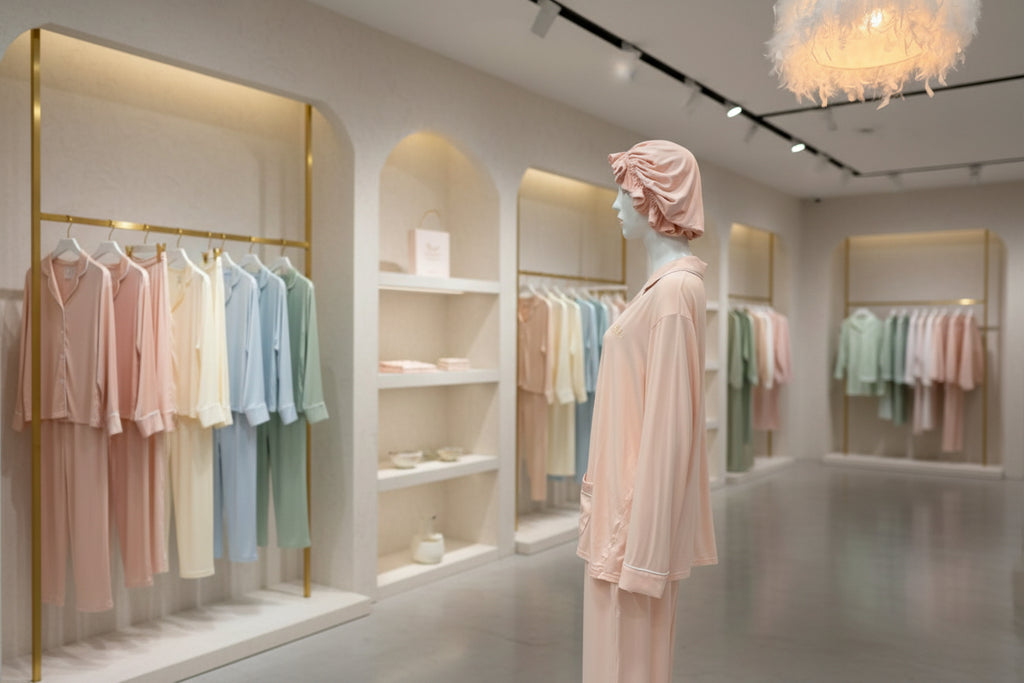 Blush Serenity Tencel Modal Pajama Set with Bonnet | Sustainable Sleepwear